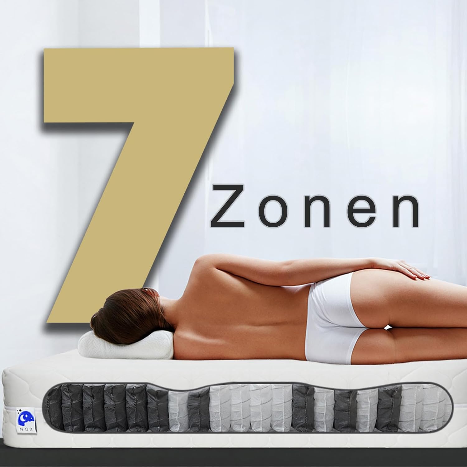 TULENA NOX Taschenfederkern Matratze 140x200 Federkernmatratze H1 + H2 Basic 18cm hoch Probeschlafen Rollmatratze Wendematratze