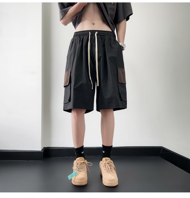 emeisa - Effen cargoshort met lage taille