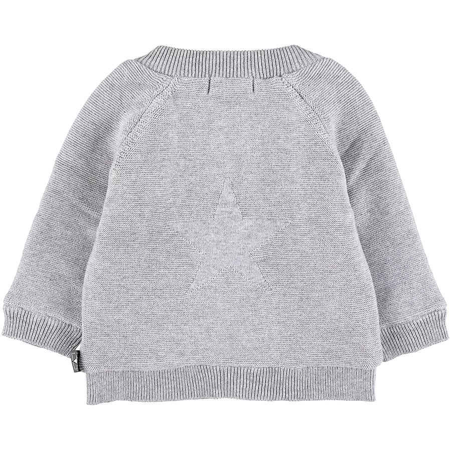 Sterntaler GOTS Strick-Jacke Stern hellgrau mel.
