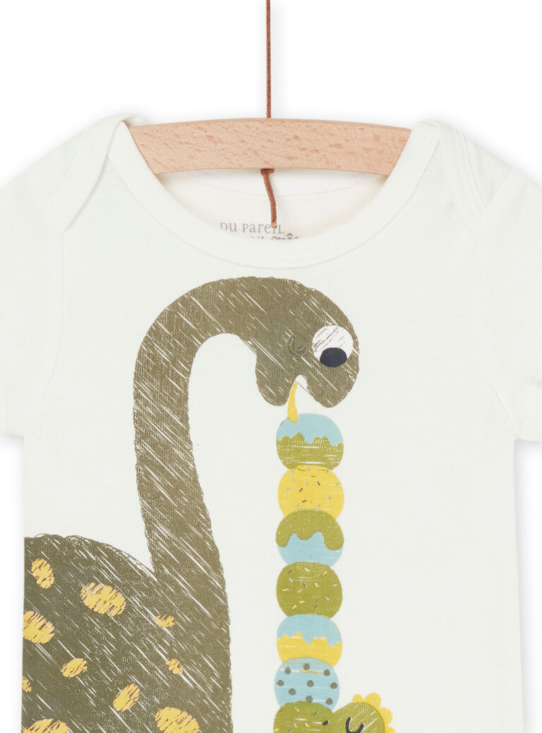 Body vert à manches courtes à motifs dinosaures