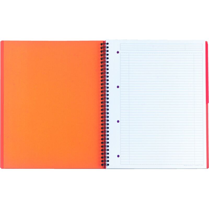 Cahier spirale Oxford International Activebook A+ 24 x 29,7 cm - perforé 4 trous- blanc ligné - 160 pages