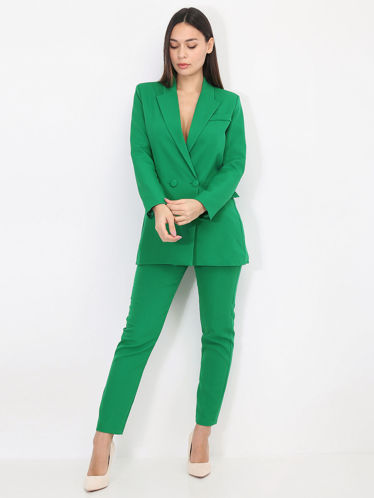 Ensemble tailleur droit- Vert