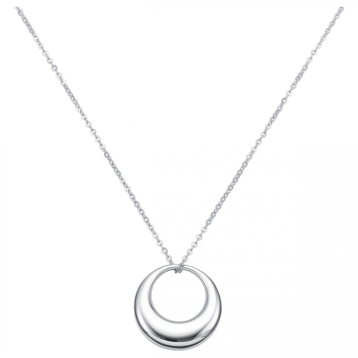 Collier mono-motif en Acier 316L - blanc brillant