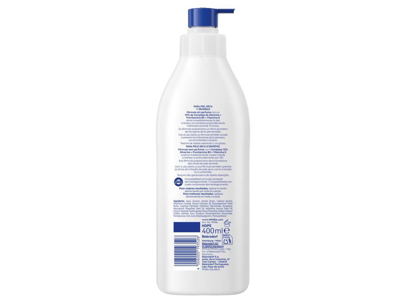 LOÃÃO NIVEA R&C SEM PERFUME 400 ML