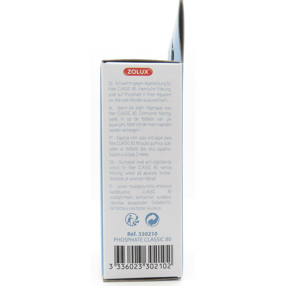 Filtre pour pompe classic 80, filtre co 80 d mousse phosphate x 4. Pour aqu