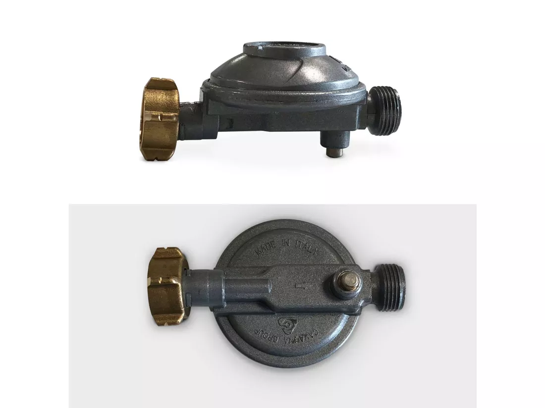 Kit Tuyau flexible de gaz 1.5 m à embouts mécaniques 25mm + Détendeur Butane 28mbar 1.3kg/h – Normes NF