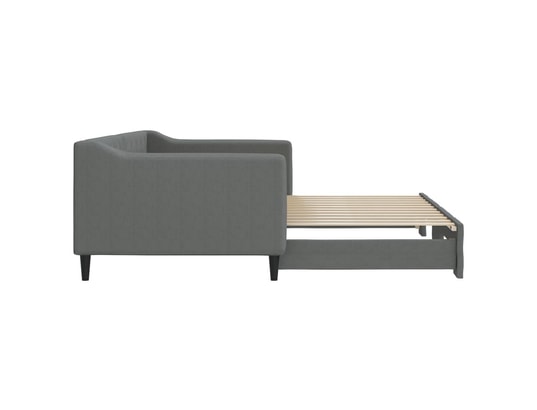 VIDAXL - Lit de jour avec lit gigogne gris foncé 90x200 cm tissu