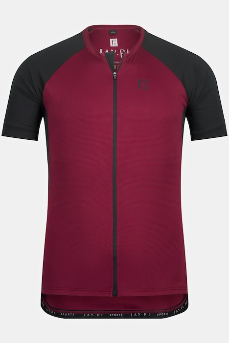 JAY-PI Rad-Trikotjacke, Bikewear, Rundhals, Halbarm, hinten Saumtaschen