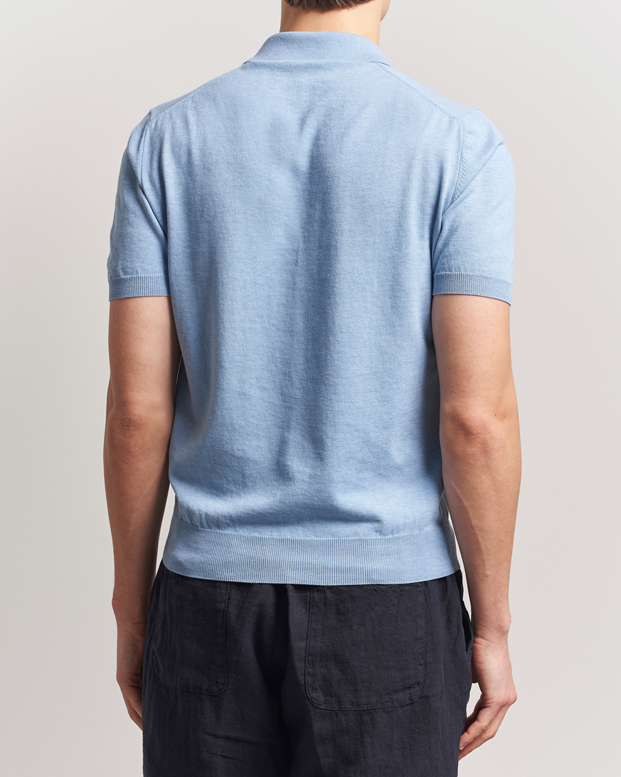 Altea Short Sleeve Cotton Polo Light Blue