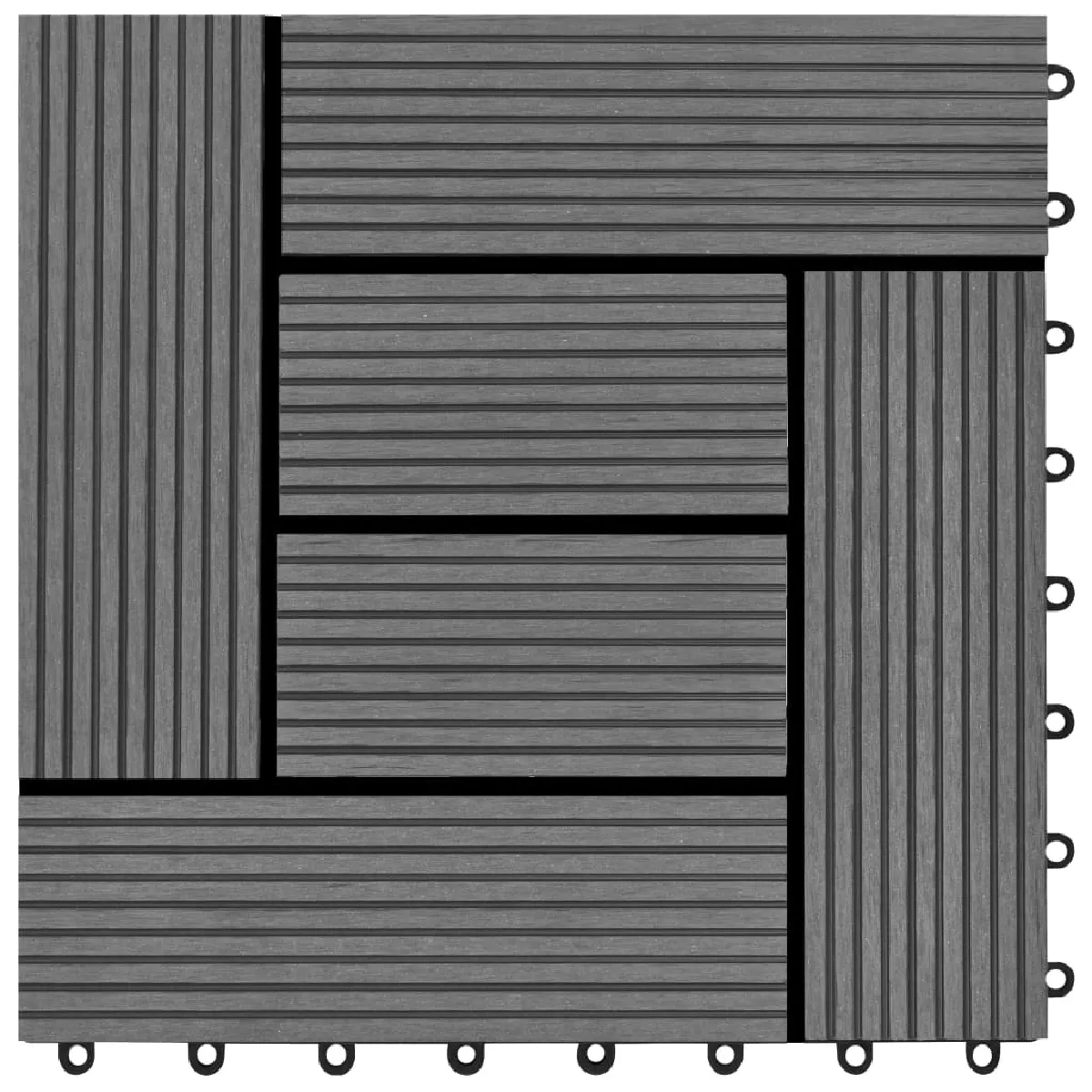 vidaXL Carreaux de terrasse 2m² - WPC Gris