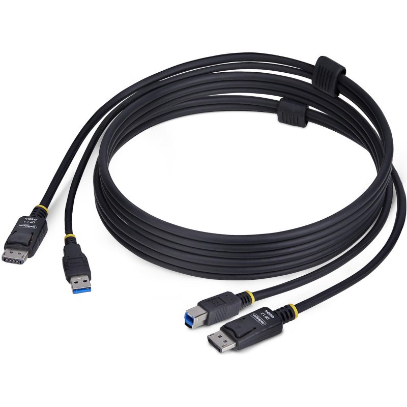 StarTech.com Câble KVM DisplayPort de 1,8m et USB 5Gbps, 4K 60Hz, Câble Combo DP 1.2 et USB pour Commutateurs/Switchs KVM