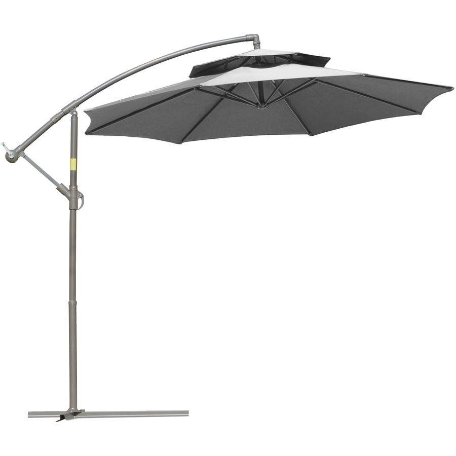 Outsunny Sonnenschirm mit Entlüftung grau
