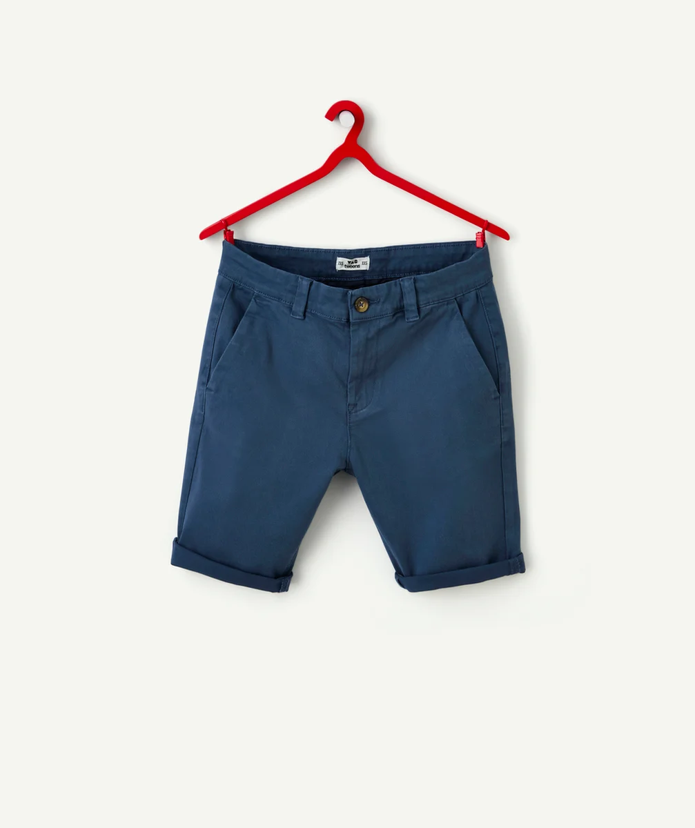 bermuda garçon en fibres recyclées bleu