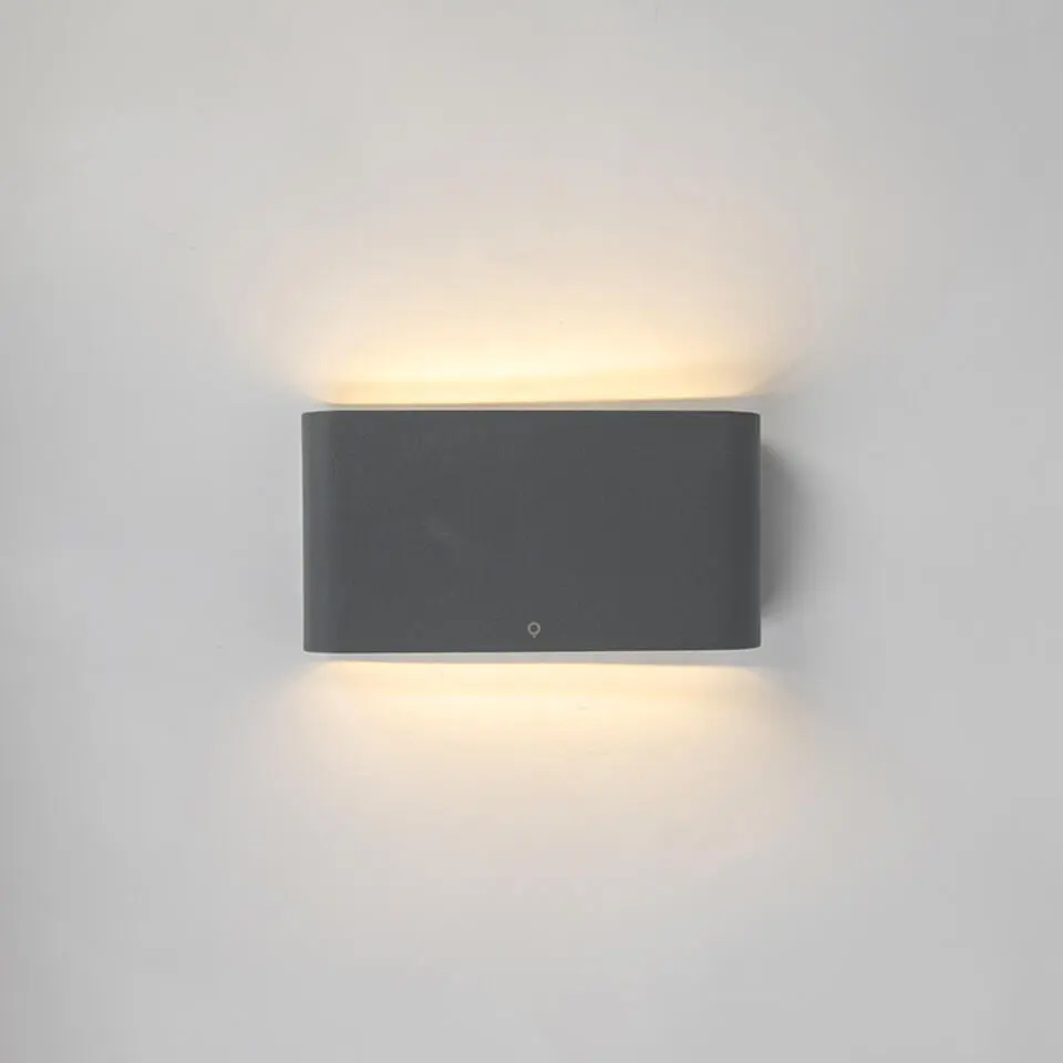Qazqa wandlampen buiten batt grijs geïntegreerde led