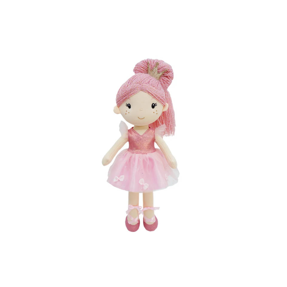 Fee met kroontje voddenpop - 38 cm