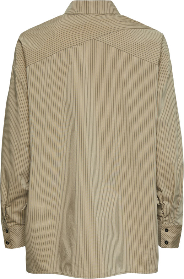 YAS YASLULA LS STRIPE SHIRT S. Safari/black stripes