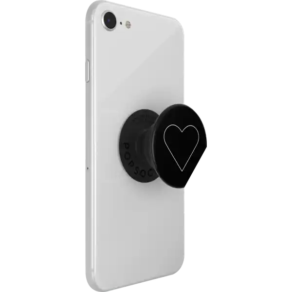 PopGrip White Heart Black