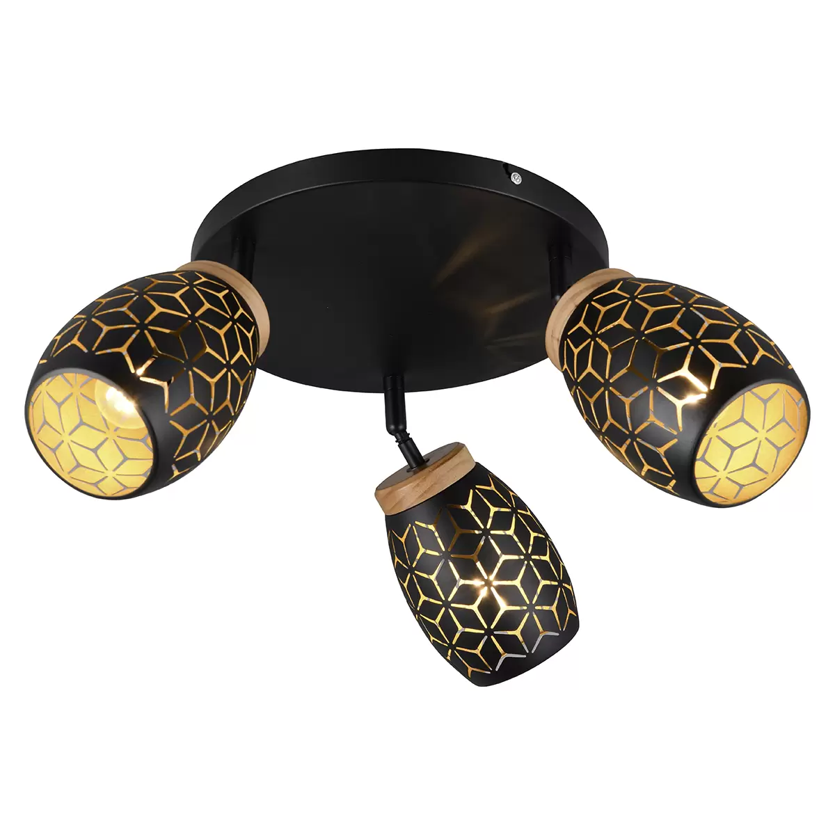 Spot 3er BIDAR gold,schwarz