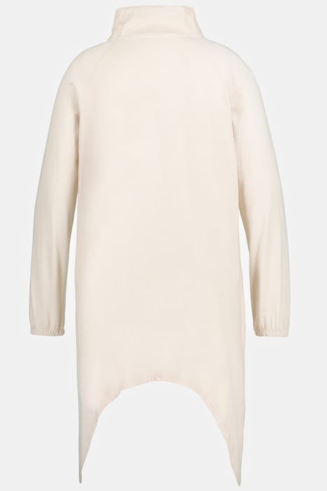 Longshirt, Stehkragen, Zipfelsaum, Langarm, Biobaumwolle