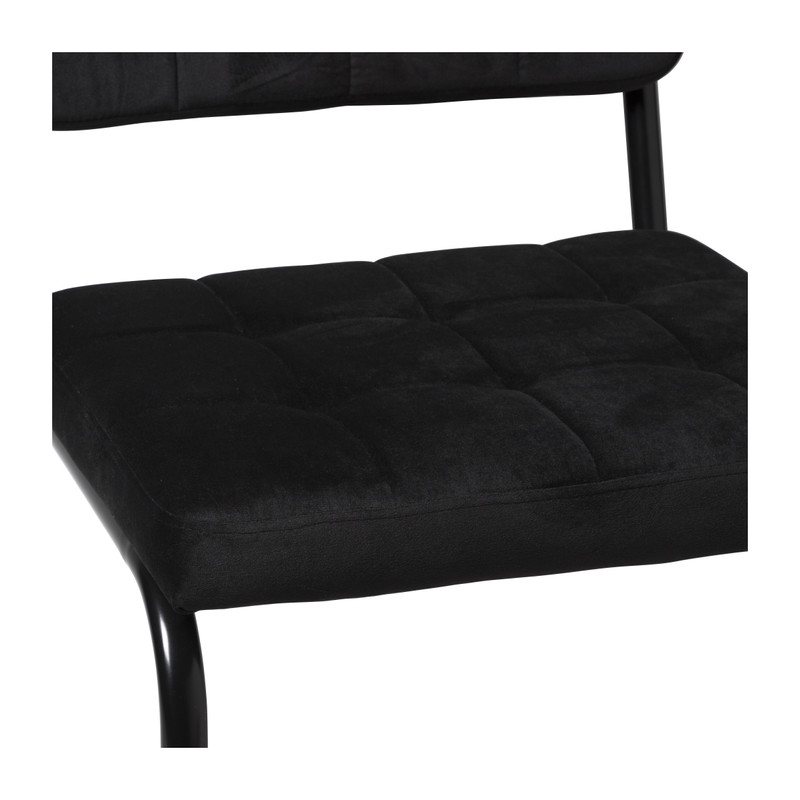Eetkamerstoel Yara velvet - zwart - 82.5x56x55 cm