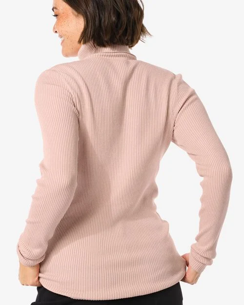 haut femme Louisa côtelé rose pâle