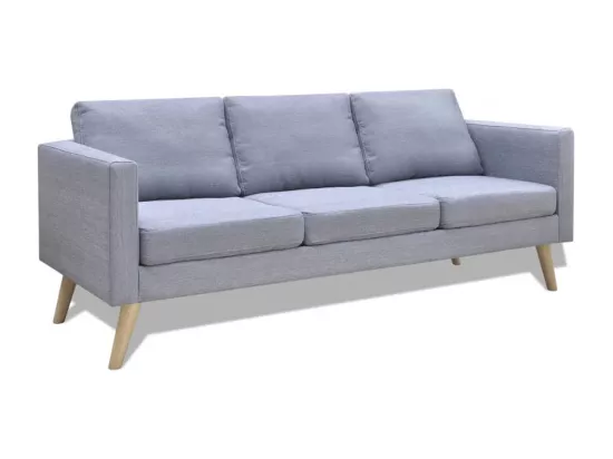 Jeu de canapé à 2 places et à 3 places Tissu Gris clair