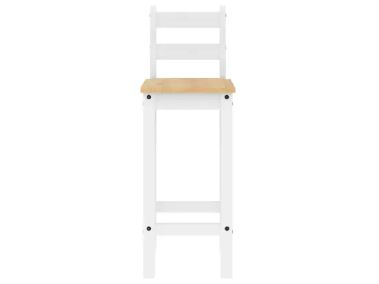 Ensemble de bar 3 pcs Blanc Bois de pin massif