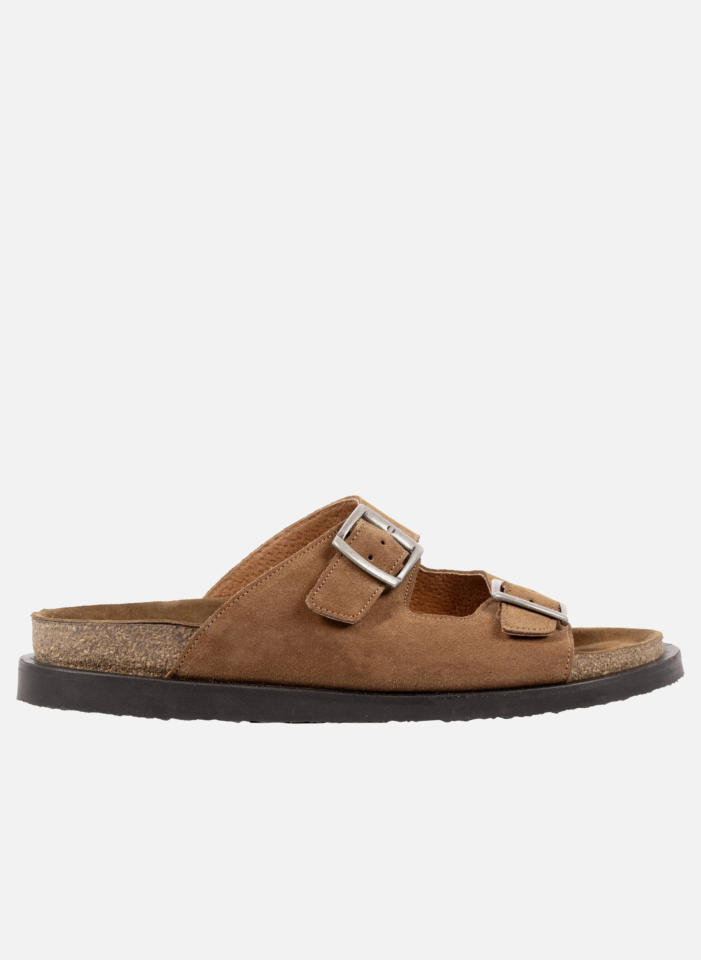 Mules liège cuir daim | Marron