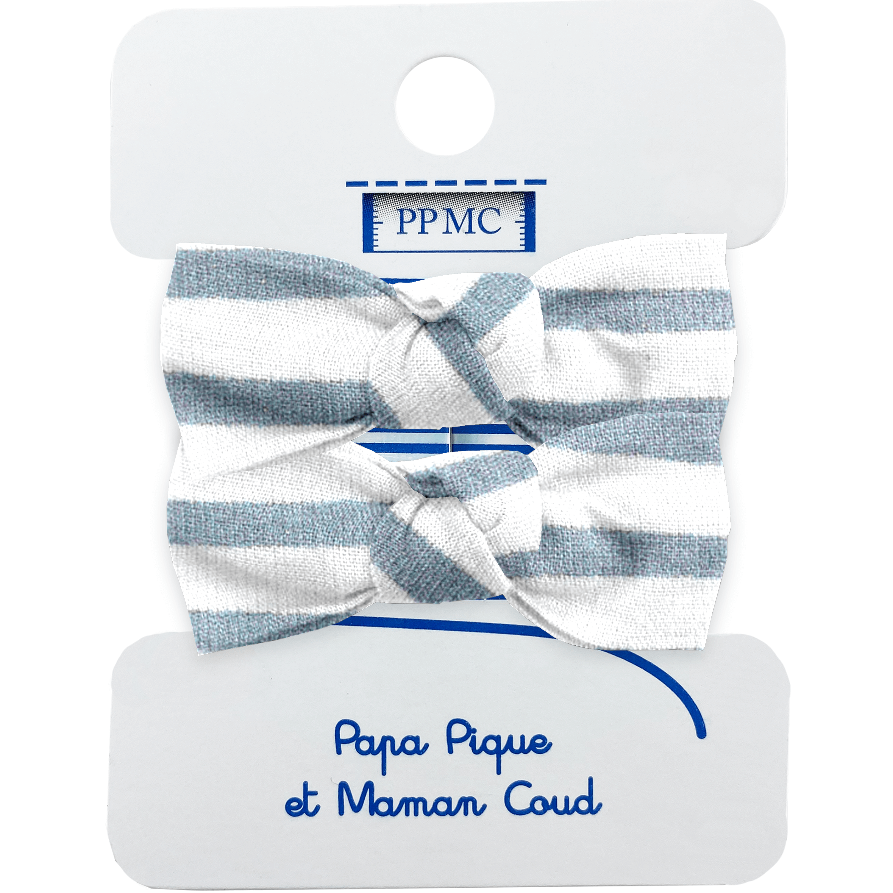 Mousse Petit Noeud Rayé Bleu Blanc