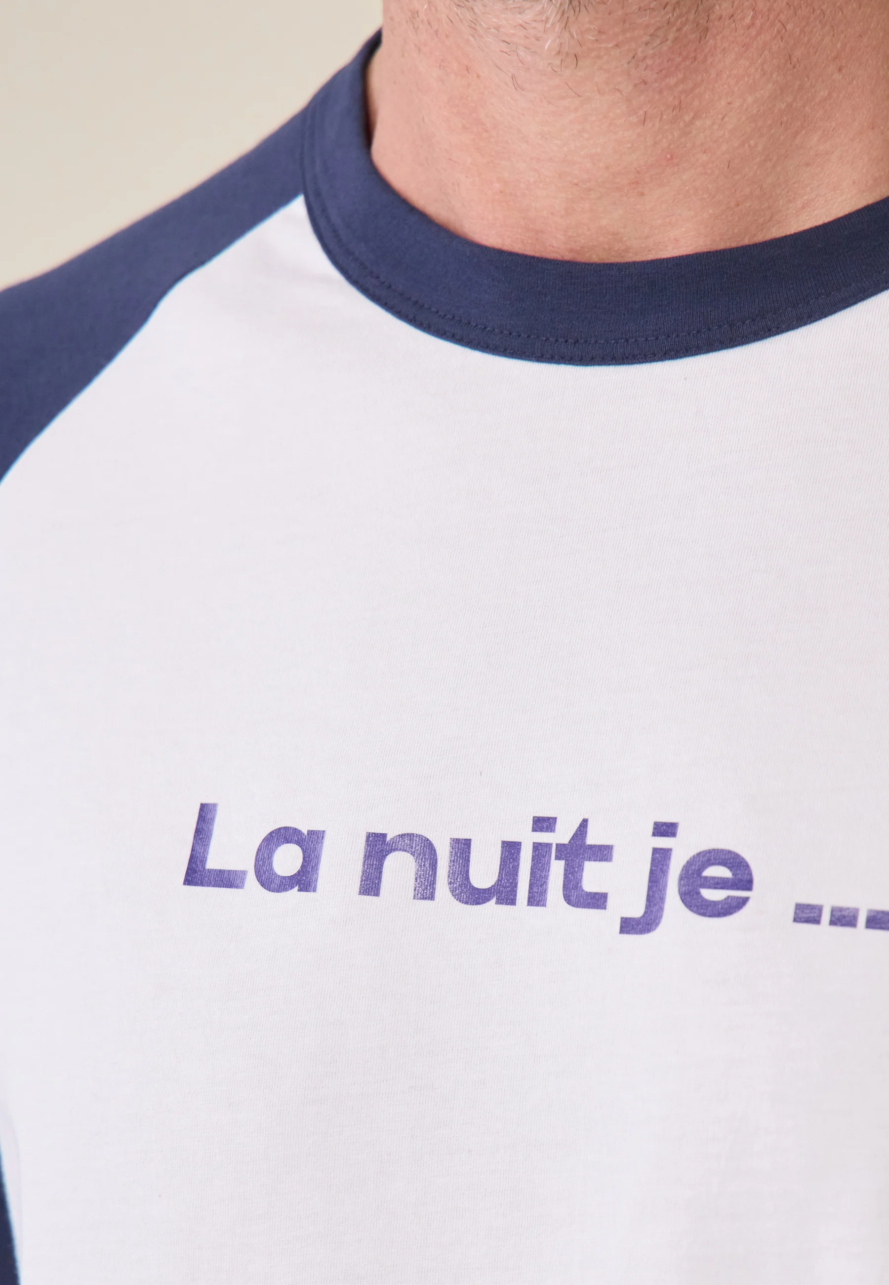 Ensemble pyjama chemise et pantalon en coton-Ensemble Pyjama Nathan Blanc Marine