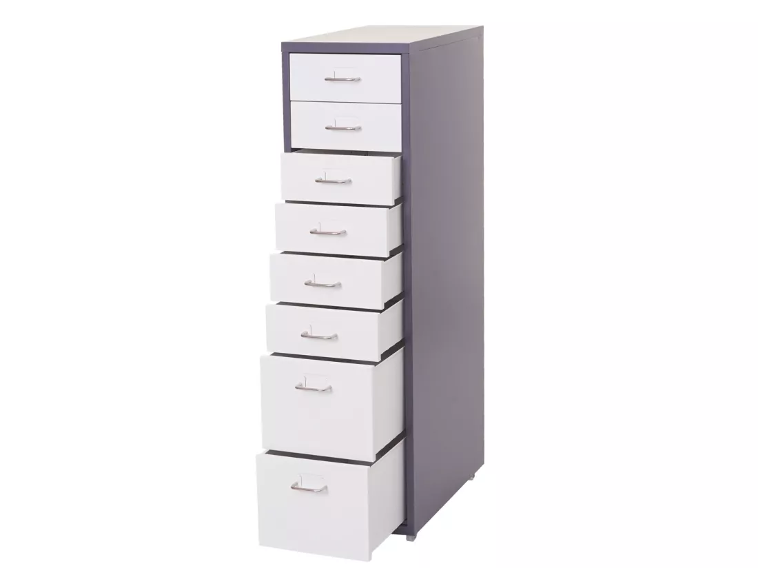 Caisson roulant Preston T851, gris foncé blanc