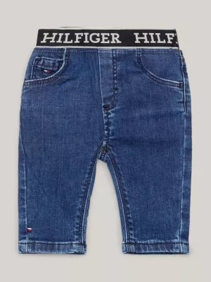 Calça jeans Hilfiger com cós monogramado