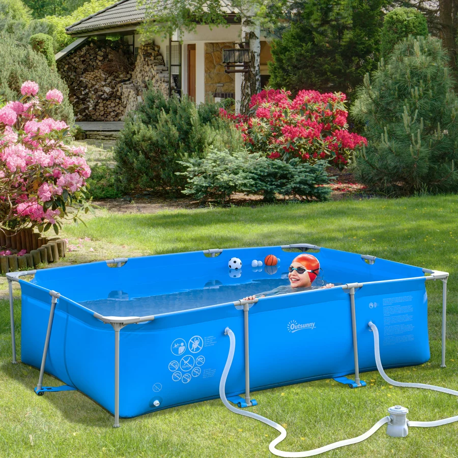 Outsunny Swimmingpool blau