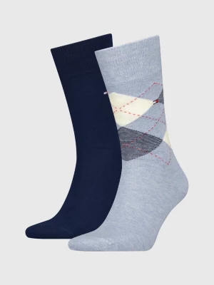 Pacote com 2 pares de meias clássicas com estampa de losangos.