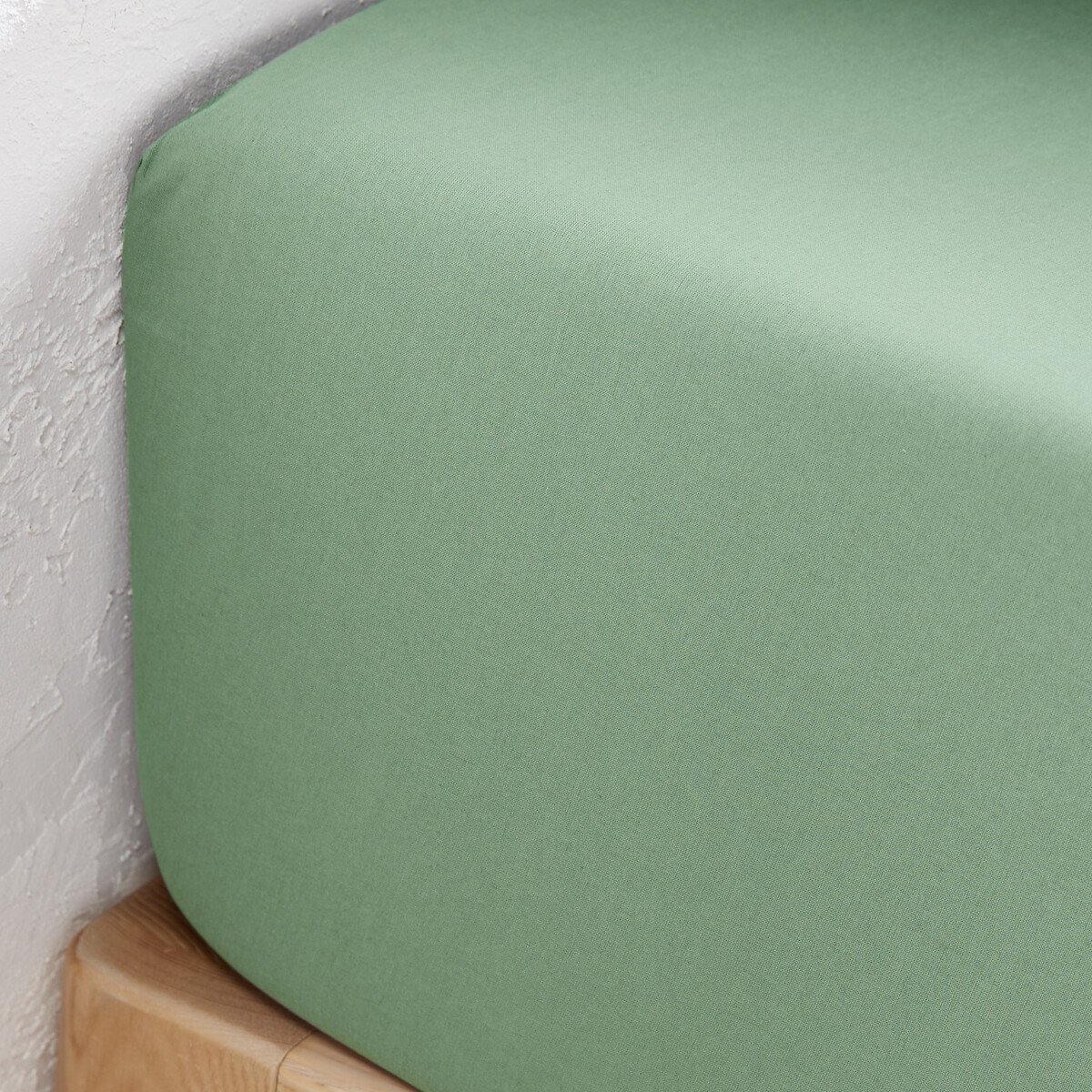 LA REDOUTE INTERIEURS<br>Lençol de baixo liso em algodão orgânico, dobra 30 cm, Scenario