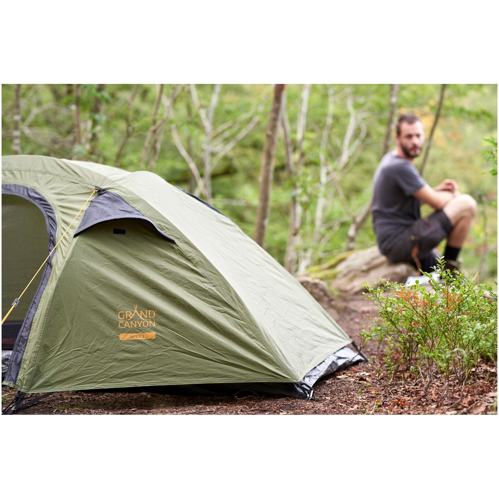 GRAND CANYON Apex 1 Personen Geodät Trekking Zelt Einmann Camping 2,3 kg Leicht Farbe: Blue Grass