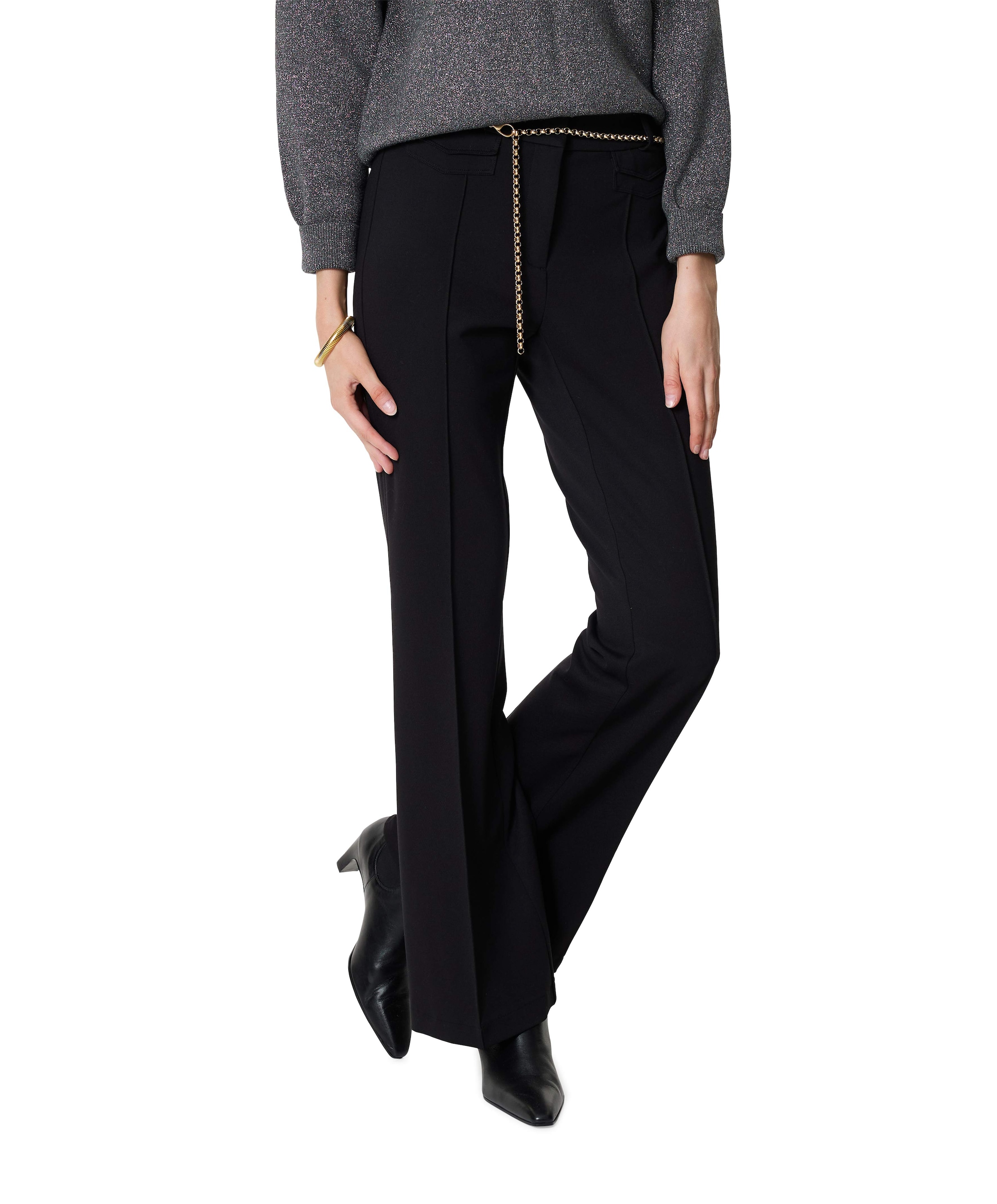 Cambio Fawn flap pocket dames broek zwart