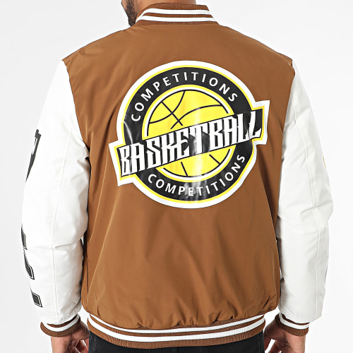 Veste Teddy Marron Blanc