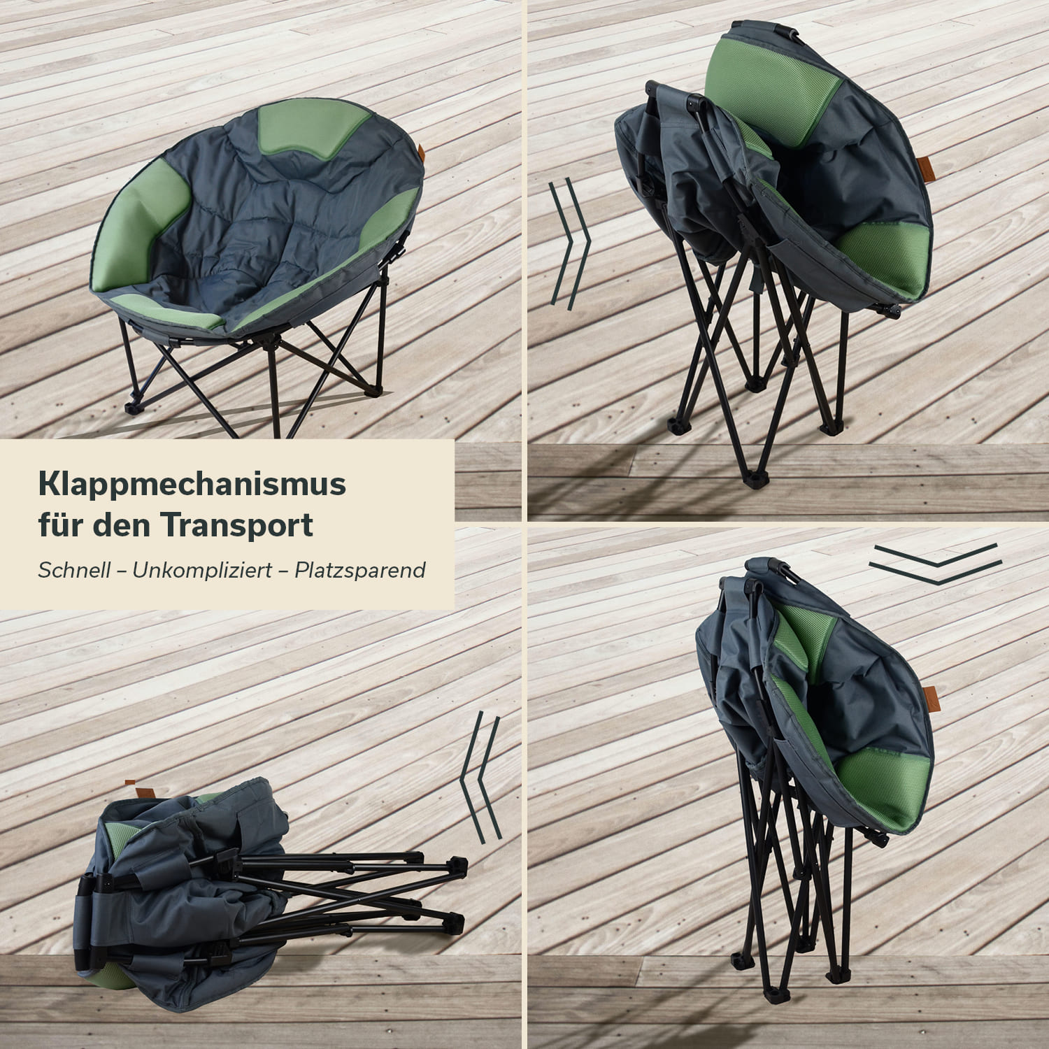 Skandika Moonchair Deluxe XXL groene Vouwstoel