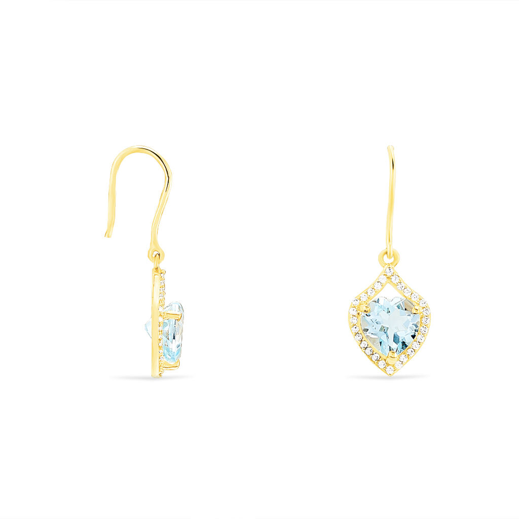 Boucles D'oreilles Pendantes Rosaline Or Jaune Topaze Et Oxyde