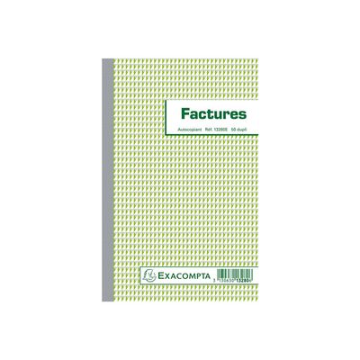 Exacompta - 10 Manifolds Carnets de factures - 50 dupli - 21 x 13,5 cm