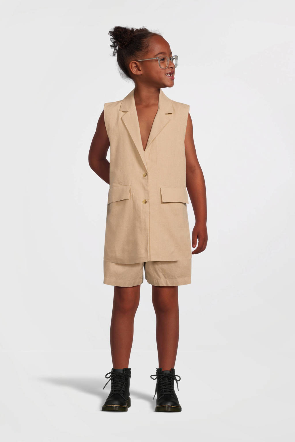 NAME IT casual short NKFFALINNEN zand