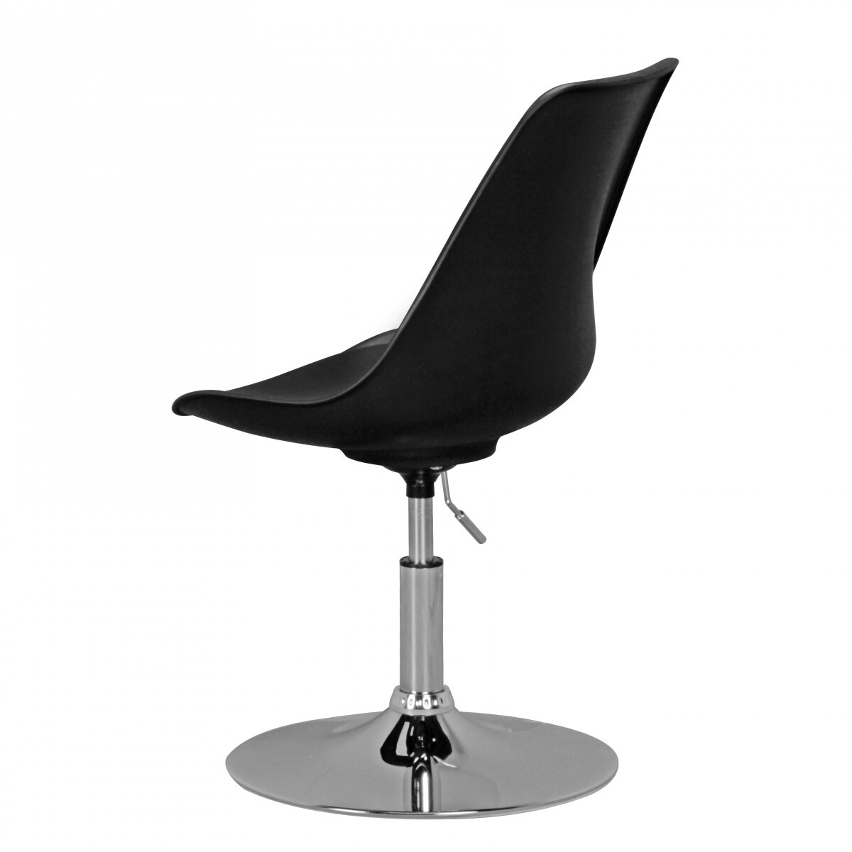 KADIMA DESIGN Trompetenstuhl mit Kunstlederbezug, drehbar, 110 kg Belastbarkeit, chrom-finish Metallkonstruktion