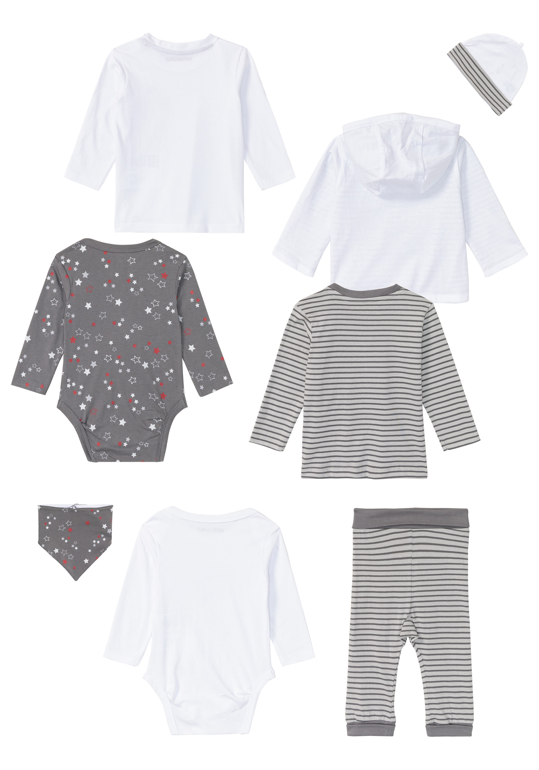 KIDSWORLD Starterpaket », 8 teiliges Baby-Set - NEUE KOLLEKTION«, 8 Stk. , Baby-Set aus Bio-Baumwolle