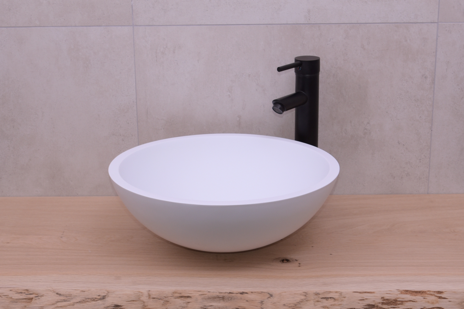 Saniclear New Stone solid surface waskom 41x15cm mat wit