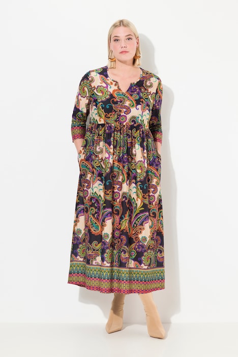 Jersey-Maxikleid, A-Linie, CottonTouch, Alloverdruck