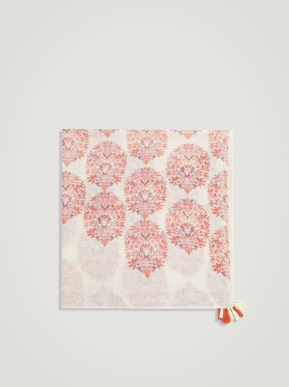 Lenço estampado - Rosa