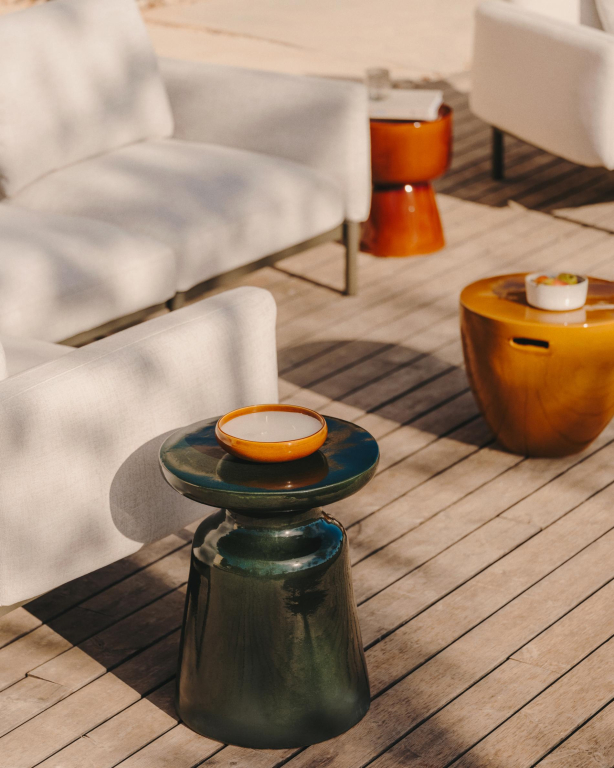 Kave Home Mesquida bijzettafel keramiek terracotta