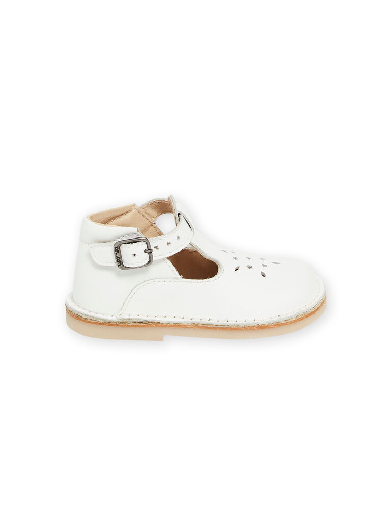Salomés perforées blanches bébé garçon