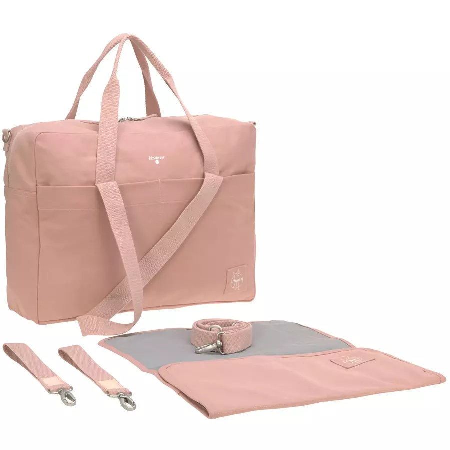LÄSSIG Wickeltasche Green Label Cotton Essential Bag rosa